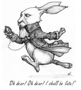 Alice In Wonderland White Rabbit Late The Hurrier I Go Tote Bag